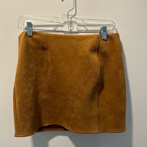 Suede mini skirt